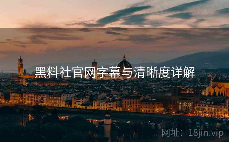 黑料社官网字幕与清晰度详解