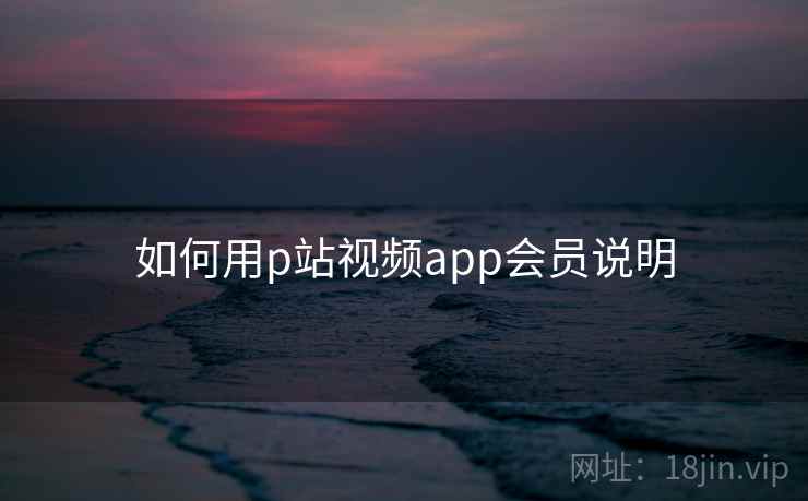 如何用p站视频app会员说明